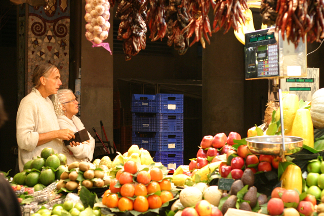 Mom and Dad at the Boqueria