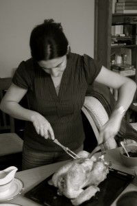 Carving the turkey, 11-28-09